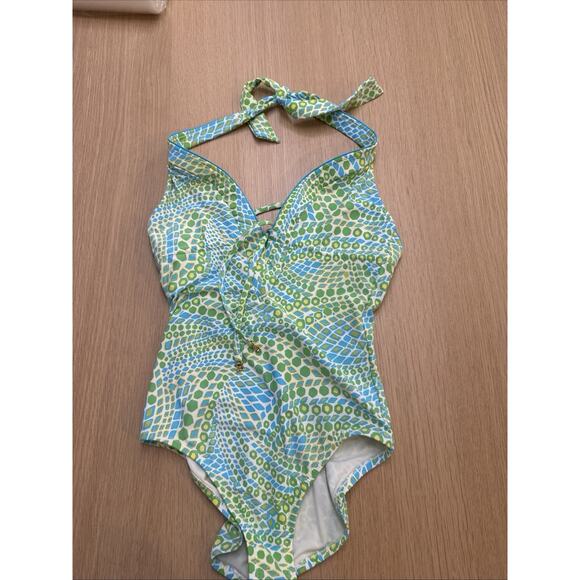 Trina Turk Spa & Swim Collection One Piece Halter Swimsuit Size 6 Xx1346 - Picture 4 of 10